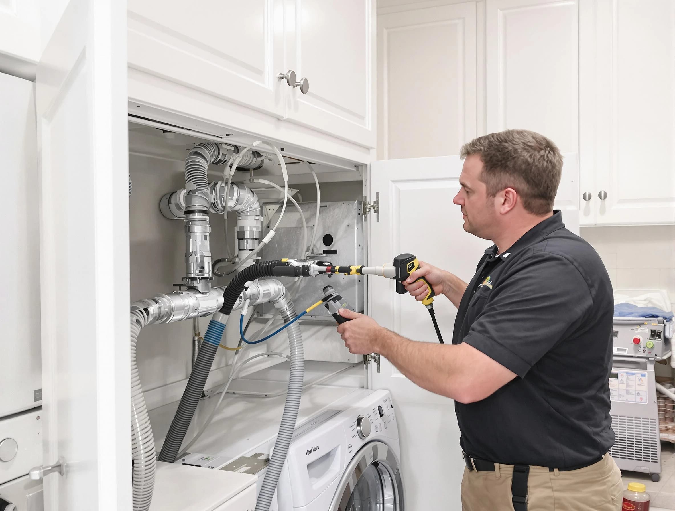 Lake Land'Or Dryer Vent Cleaning professional removing severe blockage from a clogged dryer vent in Lake Land'Or